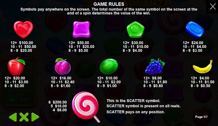 simbolos sweet bonanza betsson