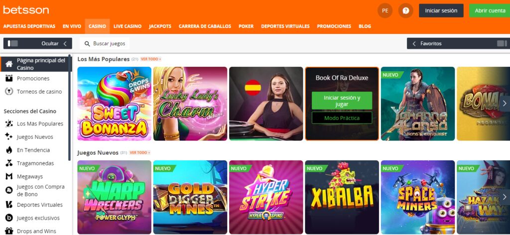 registrarse en Betsson Perú