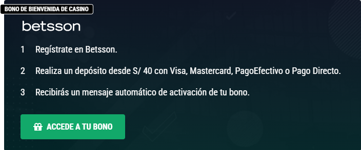 Betsson Bono de bienvenida casino