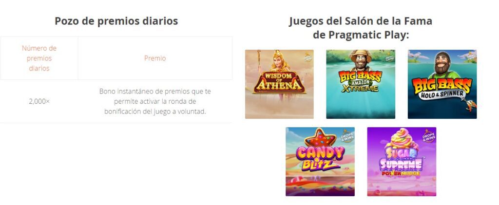 Juagos del Salón de la Fama de Pragmatic Play