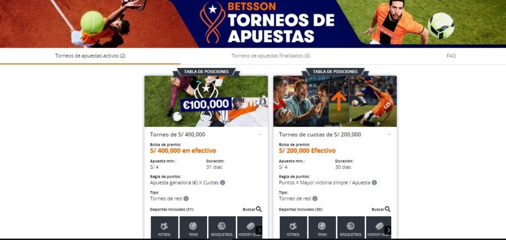 Torneos para apuestas deportivas