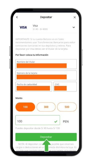 Cómo Depositar en Betsson Perú