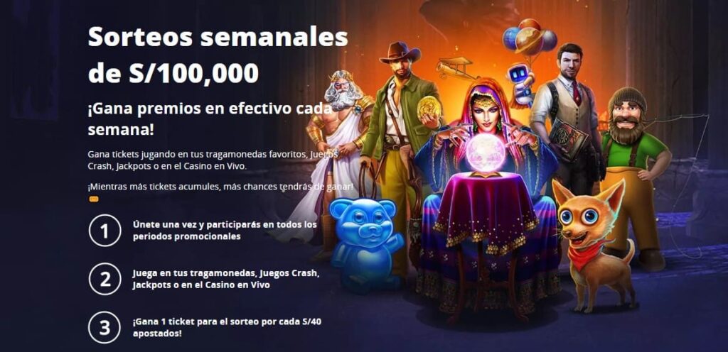 Sorteos semanales de S100,000