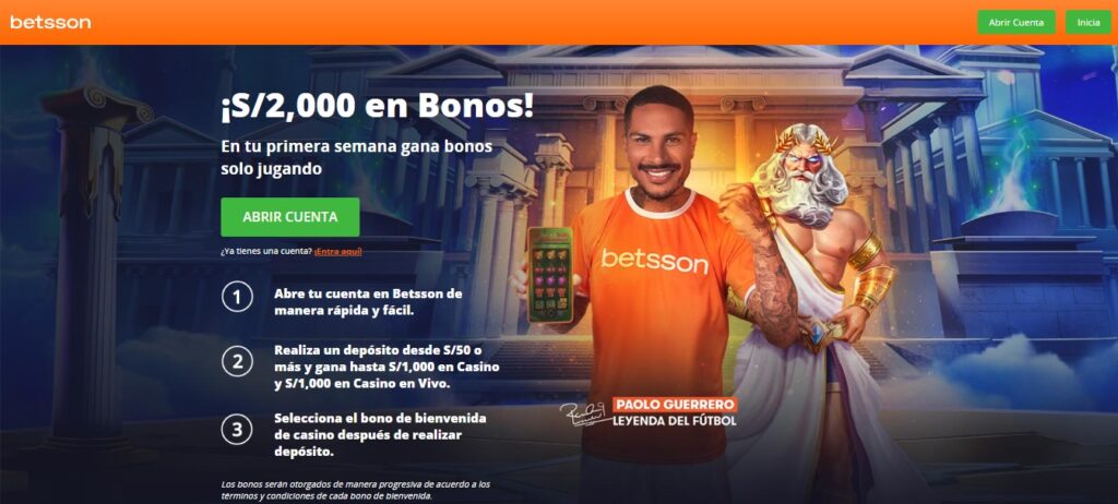 Bono para casino en Betsson Perú