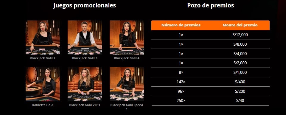 Pozo Gold Lounge - Juegos promocionales y pozo de premios